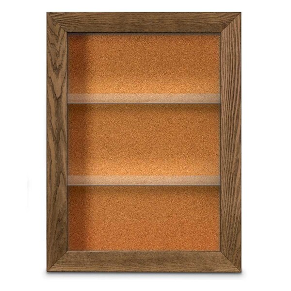 Outdoor Enclosed Combo Board, 42"x32", Black Frame/White Porc & Surf